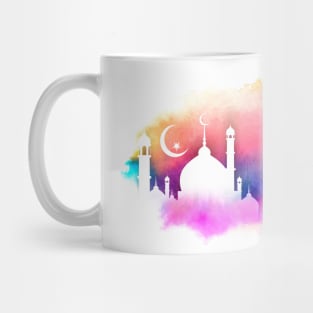 Watercolor Ramadan Mosque Oranges and Purples Mug